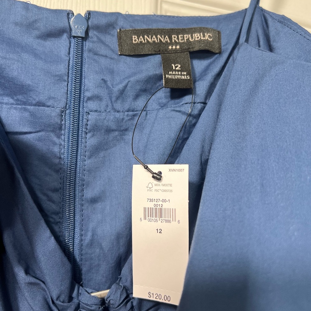 Banana Republic Blue Midi Dress Size 12 - NWT - Picture 2 of 5